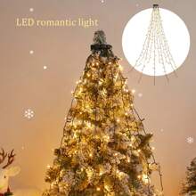 1 Pc Christmas Tree Light, Waterfall Christmas Light, USB Powered Christmas Light With Remote Control And Timer, 6.6ft Hanging 200 LED Dimmable Multi-Mode Christmas String Lights, Suitable For Holiday Party Decoration Christmas Decoration XMAS Decor Christmas Tree Gift Decor Thanksgiving Wedding Home Decor Home Decor Fall Decor Autumn Decor Birthday Decorations For Gifts Party Supplies Indoor Outdoor Garden Holiday Festival Decor Halloween Decor Wall Decor Halloween Ornaments