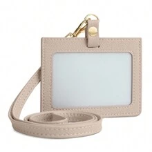 Horizontal ID Card Holder Card Case Lanyard For Women Name Tag Lanyard Employee ID Badge Business Card Commuter Wallet Double Sided Holds Up To 3 Cards Credit Card Wallet Mini Wallet Purse Wallet Card Wallet