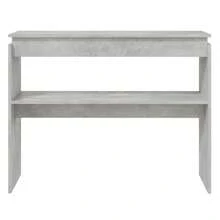 Stylish Concrete Grey Console Table With Engineered Wood Design 102x30x80 Cm Modern Home Furniture - Grey - View 3
