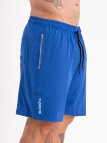 Type One Kit 2 Men's Tactel Sports Shorts Tactel Bermuda Shorts With Elastane Summer Running - Royal Blue - View 3