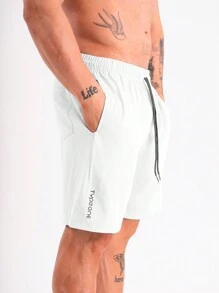 Type One Kit 2 Men's Tactel Sports Shorts Tactel Bermuda Shorts With Elastane Summer Running - Blue and White - View 3