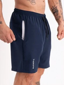 Type One Kit 2 Men's Tactel Sports Shorts Tactel Bermuda Shorts With Elastane Summer Running - Blue and White - View 6
