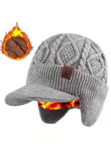 1 件装男士冬季针织帽带护耳，保暖全脸拉法帽，适合户外、滑雪、骑自行车、旅行、日常使用 - MZ166 - 查看 9