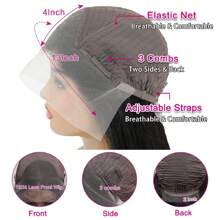 40inch 250% Density 13x4 Bob Wig Human Hair 13x4 Body Wave Lace Frontal Wigs 250% Density Hd Lace Front Wig Human Hair Pre Plucked Glueless Wigs For Black Women Natural Color - Natural Black - View 4