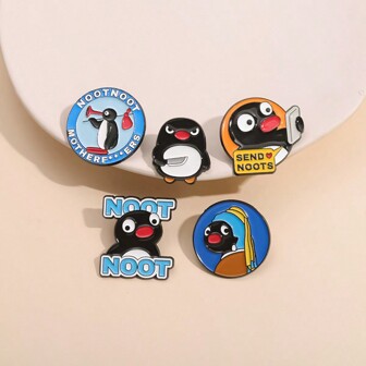 1pc Super Cute And Funny Penguin Badge - NOOT NOOT Let Your Personalized Be Released! Dress Accessories Pin For Clothes Bag Charm School Office Accessories Shirts Jacket Jewelry Christmas Halloween Clothes Pin Teacher Gifts