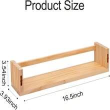 1pc Nursery Wall Shelves, Wooden Book Shelves For Wall, Wall Mounted Hanging Shelves For Living Room, Bathroom Decor, Kitchen Spice Rack, White-Natural