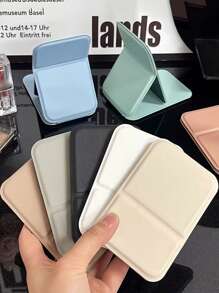 1/2pcs Folding Portable Makeup Mirror, Cosmetic Mirror With Stand, Travel Mirror, Beauty Supplies, Desktop Makeup Mirror,Rectangle Desktop Compact Mirror Folding Small Simple Style Makeup Mirror Travel Portable Cosmetic Touch-Up Mirror For Women Gift