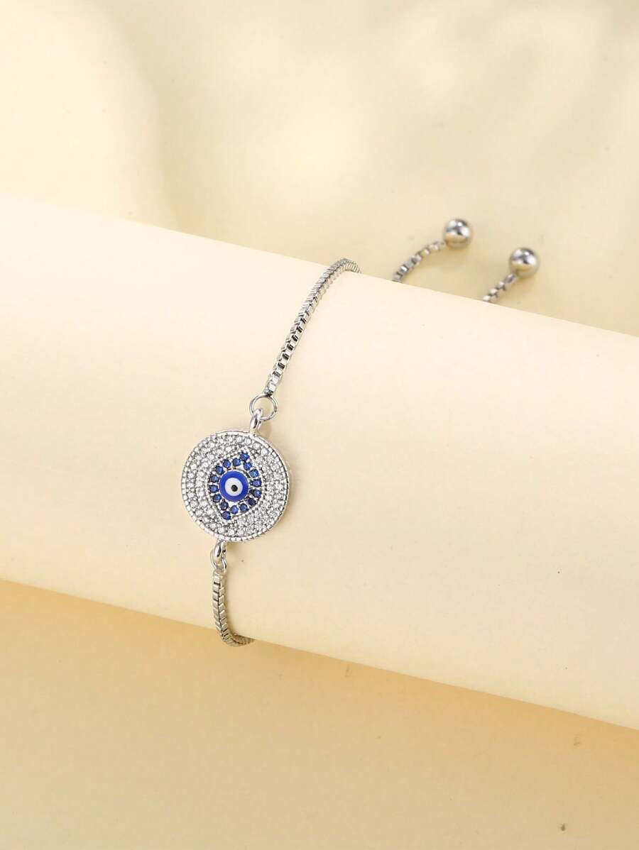 Cubic Zirconia Eye Decor Bracelet