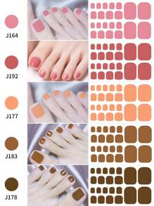 Bộ 110 miếng dán móng chân tự dính Dopamine, miếng dán móng mùa hè, miếng dán móng màu Macaron phủ kín, miếng dán móng đơn giản màu trơn, miếng dán móng màu đỏ và hồng, miếng dán móng màu trơn, miếng dán móng phủ kín, miếng dán móng đơn giản màu trơn, tự dính dành cho nữ, không cần nung, giữ được 30 ngày. - Nhiều màu - Xem 2