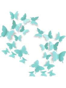 12 Pcs Cute Butterfly Wall Decor , Girls Room Wall Decals, PVC Material Aesthetic Butterflies Stickers For Nursery Decorations, Baby Toddler Room Decor For Girls - Multicolor - View 10