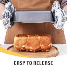 1PC/2/4pcs 小面包盘用于烘烤面包，碳钢迷你面包盘用于自制面包，烤盘锡家庭布朗尼和磅蛋糕，非常适合夏季烘焙，灰色，免费硅胶刷：颜色随机。