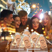 Bộ 5 dụng cụ mở nắp chai hình dấu chân bao gồm 5 dụng cụ mở nắp chai, 5 túi vải Organza và 5 thẻ cảm ơn dùng để trang trí tiệc sinh nhật, vật dụng làm quà lưu niệm cho khách, quà tặng tiết lộ giới tính - nhiều màu - Xem 3