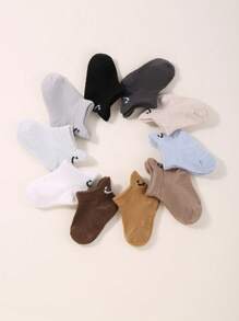 10 pares de calcetines casuales de tesoro para bebé para las cuatro estaciones con calcetines unisex simples, calcetines de bebé, calcetines recién nacidos, calcetines de niños pequeños, calcetines de infantes.