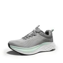 Zapatos de running, caminata y tenis ActiveBreeze para hombres - Zapatillas cómodas y acolchadas para entrenamientos en el gimnasio y correr - Gris - Ver 2
