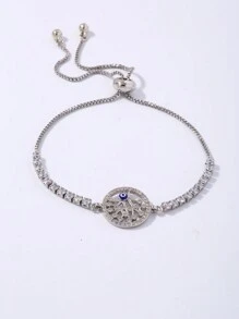 Cubic Zirconia Eye Decor Bracelet