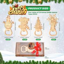 24 dụng cụ mở nắp chai Giáng sinh - 4 kiểu dáng: Cây thông Noel, Người tuyết, Bông tuyết, Xe quà tặng, Đồ trang trí nhà Giáng sinh, Quà tặng tiệc Giáng sinh, Dụng cụ nhà bếp & quầy bar, Đồ trang trí Giáng sinh, Phụ kiện DIY - Nhiều màu - Xem 5