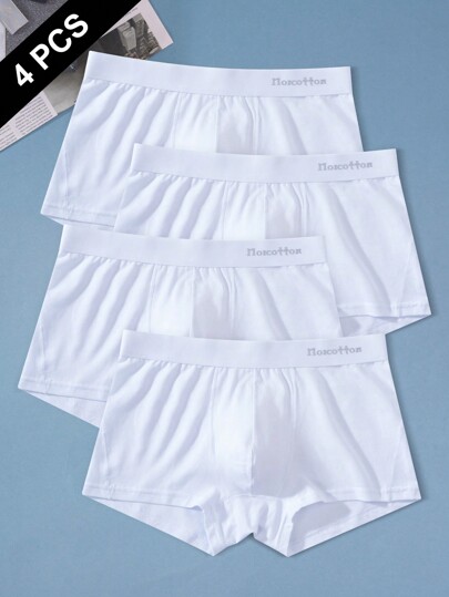 Norcotton 4 pièces Lot de boxers pour hommes en coton, slips en coton pur