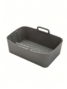 2 件套空气炸锅硅胶内衬，矩形可重复使用硅胶烘焙垫配件，不粘且易于清洁