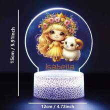 1pc Custom Personalized Table Lamp Night Light Customized Cartoon Princesses And Animals 3D Night Light Toy Acrylic Night Lights Gift For Home Room Decoration Night Light Usb Powered & Battery Operated Optical Illusion Table Lamp With Remote Control Perfect Gift Send To Girls For Valentine's Day, Easter, Christmas Unique Room Decor, Fun And Adorable Nightlight Gifts Birthday Graduation Home Decor Back To School School Supplies,Christmas Gift Supplies
