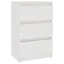 VidaXL Bedside Table White 40x29.5x64 Cm Solid Pinewood