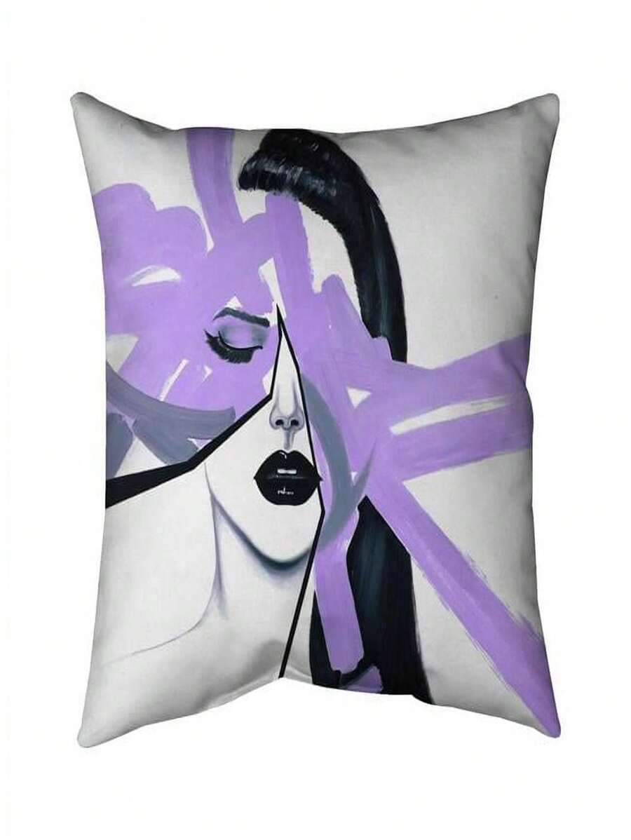 Begin Home Decor 5541-2020-FI28-1 20 X 20 In. Abstract Purple Woman Portrait-Double Sided Print Indoor Pillow - one-size - View 1