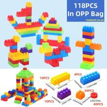 66pcs Changeable Big Particle Building Blocks, Children Educational Toy, PP Plastic Puzzle Toy For Boys & Girls, Creative Early Learning DIY Toy Set 118pcs Large Particle Building Blocks, Infant/Toddler Creative Stacking Toy, Educational Early Learning Cubes, With Storage Bag 138pcs Large Particle Building Blocks, Preschool Educational Toy, Creative Interlocking Cubes, With Storage Bag, Christmas & New Year Gift