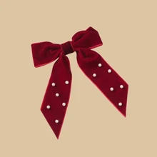 Velvet Ribbon Bow Hair Clip Spring Hairpin Cute Girl Back Head Hair Accessory, Winter Outfit For Women, Bows, Hair Accerssories