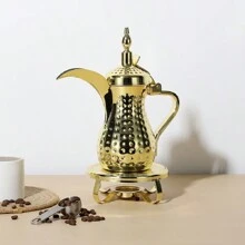 Stainless Steel 304 Style Golden Hammered Texture Coffee Pot, Tea Kettle, Water Pot, Decanter, Eagle-Beak Pot, Palace Pot, For Ramadan Use