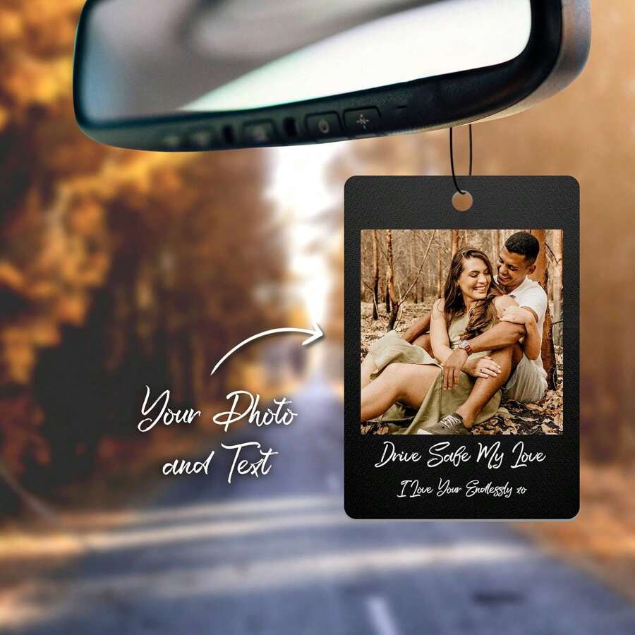 根据照片定制汽车空气清新剂 - 男士个性化空气清新剂汽车配件 - 为他和爸爸定制生日礼物 - 彩色 - 查看 1