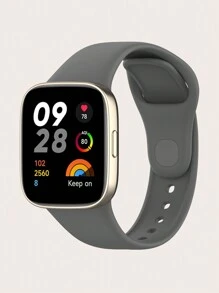 1pc Unisex Solid Color Silicone Watch Band, Compatible With Redmi Watch 3, Suitable For Daily Wear