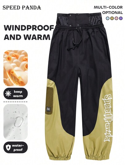 SPEED PANDA SPEED PANDA 1 Piece Unisex Winter Outdoor Windproof Waterproof Warm Thickened Ski Pants, Ski And Snowboard Pants, Women's And Men's Activewear(Excluding Accessories) Ski Outfits