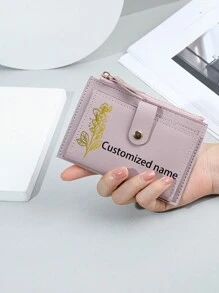 1 pièce Portefeuille et porte-cartes pour dames avec motif et nom personnalisés, style mignon, mature, de femme de bureau, porte-monnaie. Cadeau de Noël, de Pâques, de Saint-Valentin parfait pour la petite amie. Sacs et portefeuilles pour femmes
