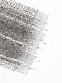 100pcs Disposable Eye Shadow Brushing Beautiful Eyelashes Crystal Rod Swab Sticks Coating Sticks For Grafting Eyelashes Removal Swab Sticks, Fake Eyelashes Cleaning Sticks, Eyebrow Brush, Eyeshadow Brush, Brush - Black - View 2