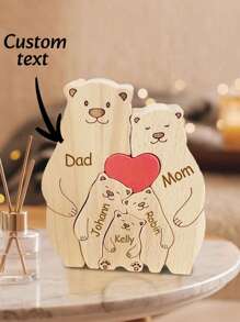 Quebra-cabeça de Ursos de Madeira da Família, Presente Personalizado, Quebra-cabeça de Urso Fofo de Madeira Personalizado com 2-6 Nomes de Membros da Família, Somos Presentes Personalizados de Quebra-cabeça de Nomes de Membros da Família para Casa, Presente Ideal para Dia das Mães, Dia dos Pais, Decoração de Inauguração da Casa, Presente Único para Mãe e Pai, Dia dos Namorados, Decoração do Dia dos Namorados, Multifuncional, Ornamental, Anti-Mofo, Reutilizável, Adorável, de Alta Qualidade, Fofo, Colorido, Moderno, Personalizado, Único, Presentes Ideais para Ele, Presentes Ideais para Ela, Ela, Namorado, Namorada, Pai, Mãe, Família, Amigos, Filho, Filha, Estudantes, Sala de Jantar, Banheiro, Sala de Estar, Quarto, Escritório, Sala de Chá, Escola, Casa, Renovação do Quarto de Casa, Aniversário, Formatura