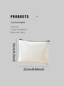 Floral Double-Sided Print Travel Makeup Organizer Pouch With Zipper - Multicolor - View 2