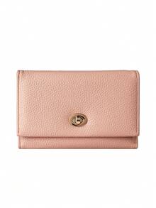 New Women's Medium-Long Wallet, Luxury Leather Wallet Card Holder With Metal Buckle Flip Cover Coin Purse Handbag