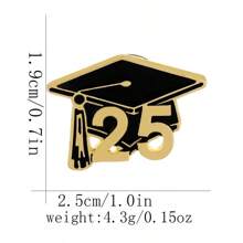 1 件 2025 毕业帽金属珐琅翻领别针，学生纪念礼物，圣诞节、新年、情人节节日礼物