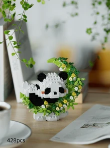 18 Pcs Cute Moon Flower Animal Building Blocks, DIY Animal Series Blocks, Desktop Decoration, Stress Relief, Home Decor, Assembling Figurine, Office Desk Accessories, Birthday Gift, New Year Gift, Christmas Gift, Suitable For Girlfriend Birthday, Creative Valentine's Day Gift