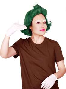 Heat-Resistant Long Wavy Green Cosplay Wig For Autumn Festival, St.Patrick's Day Wig, Carnivals & Comic Conventions - Rose Net Cap