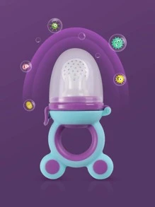 4 Stücke Baby Kleinkind Obst und Gemüse mit Griffen, perfekter Fütter-Ergänzungsnahrungsmittel-Halter mit 3 verschiedenen Größen an Saugeraufsätzen, cartoon Froschform Zahndurchbrecher