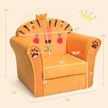 Lifezeal Kids Cat/Astronaut/Lion/Synthetic Fake Animal/Elephant Sofa Children Armrest Couch Toddler Furniture Gift - trái cam - Xem 9