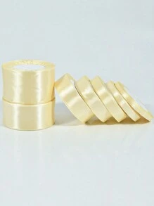 1 捲 22m 米色包裝緞帶附蝴蝶結，彩色緞面緞帶，聚酯纖維提花緞帶，禮物盒緞帶 - 米色 - 查看 7