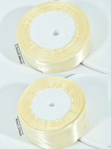 1 捲 22m 米色包裝緞帶附蝴蝶結，彩色緞面緞帶，聚酯纖維提花緞帶，禮物盒緞帶 - 米色 - 查看 9