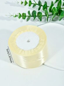 1 捲 22m 米色包裝緞帶附蝴蝶結，彩色緞面緞帶，聚酯纖維提花緞帶，禮物盒緞帶 - 米色 - 查看 10