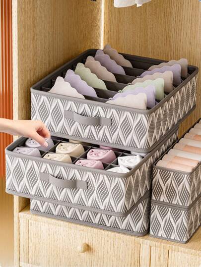 Caja de almacenamiento de ropa interior, organizador de compartimentos para ropa interior y calcetines para uso doméstico, solución de almacenamiento de ropa interior, organizador de almacenamiento, esencial para viajes