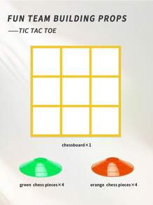 Fun Team Building Props- Tic Tac Toe Game Outdoor, Portable Tic Tac Toe Toss Game With 8 Chess Pieces, For Outdoor Lawn Yard Backyard Carnival Field Team Work Game Props(For Adult Only) - Multicolor - View 16