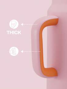 50 盎司帶手柄和吸管的玻璃杯，100% 防漏隔熱玻璃杯，帶蓋子和吸管，不銹鋼旅行杯，冷藏 34 小時，適合汽車杯架 - 粉色 - 查看 5