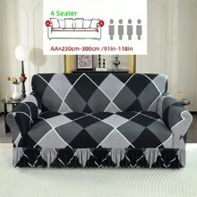 Christmas [US Local Warehouse] 1pc High-End Elegant Minimalist Marble Texture Sofa Cover, Luxurious Refined Living, Fashionable Graceful, Refresh Home Decor, Protect Furniture, Stretchy Fabric & Ruffled Skirt Design, Suitable For Home, Hotel, Meeting Room, Apartment, Party, Restaurant, Cafe, All Seasons [US Local Warehouse, Fast Delivery]Home Decor Gift For New Year