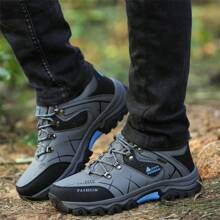 Men's Spring/Summer Hiking Shoes, Outdoor Trekking Shoes, High Quality Low-Top Anti-Slip Gray Boots, Round Toe Lace-Up Casual Shoes