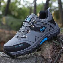 Men's Spring/Summer Hiking Shoes, Outdoor Trekking Shoes, High Quality Low-Top Anti-Slip Gray Boots, Round Toe Lace-Up Casual Shoes